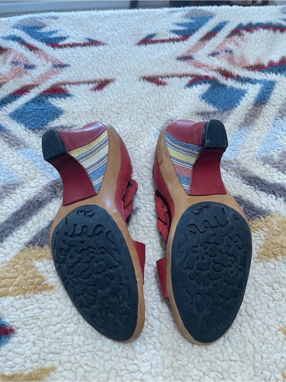 Anthropologie J. Shoes Nicole Red Braided Leather Slingback Heels | Size 8.5 ❤️